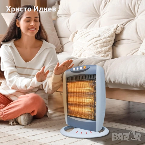 Халогенна печка за отопление 1200W Кварцова печка, снимка 6 - Отоплителни печки - 54847323