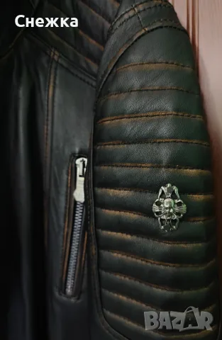 Яке Philipp Plein естествена кожа, снимка 5 - Якета - 55627817