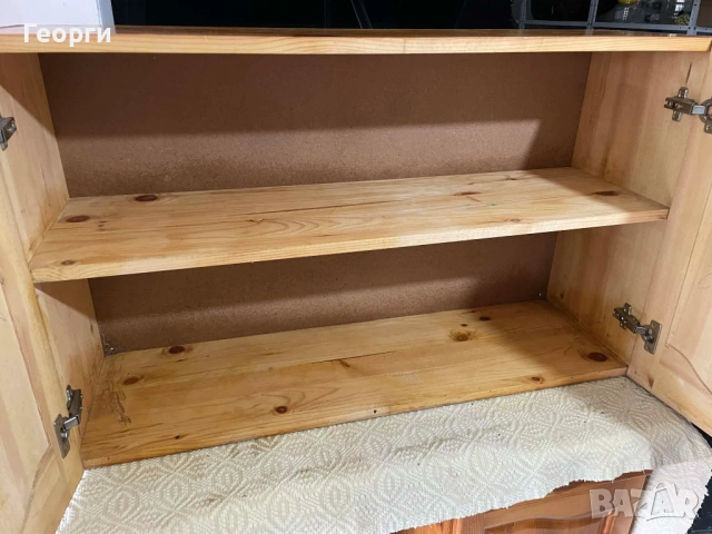 Дървен шкаф масив Малък шкаф с рафтове Шкаф за кухня/гараж/офис, снимка 2 - Шкафове - 54169780