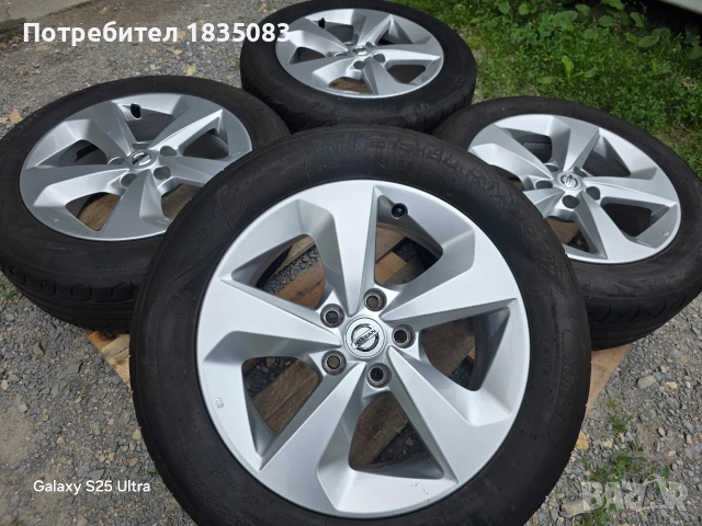 Лети джанти 17ки 5х114.3 Nissan + летни гуми 215/60/17