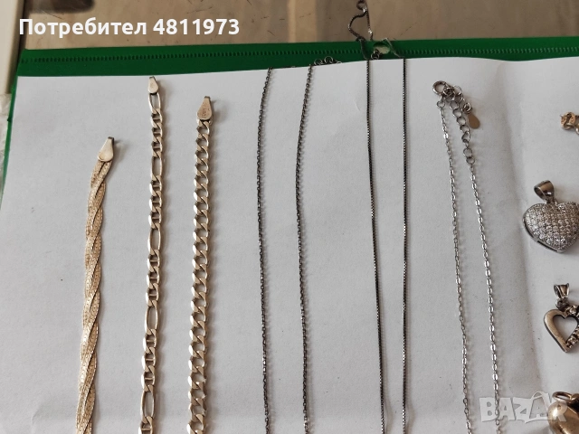 Лот сребърни бижута гривни верижки медальони, снимка 2 - Колиета, медальони, синджири - 54449647