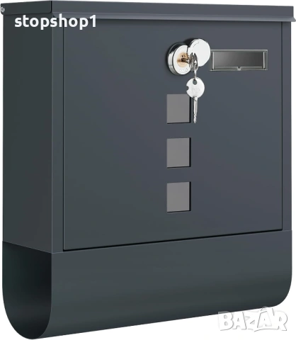 SONGMICS Стенна пощенска кутия с ключалка и въртящ се капак, прозорец за наблюдение, държач за име, , снимка 6 - Други - 53964064