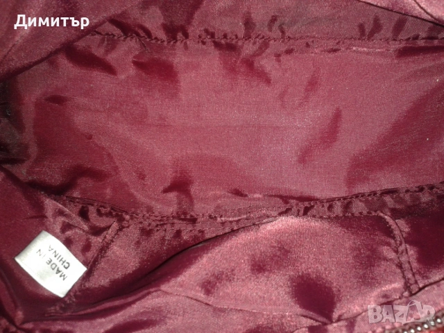 Елегантна дамска чанта във вишнев цвят, снимка 7 - Чанти - 54248487