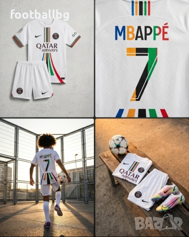 MBAPPE 7 💙⚽️ детско юношески футболни екипи PSG 💚⚽️ РЕТРО екипи , снимка 12 - Футбол - 40019311