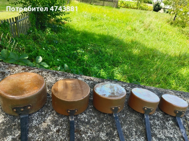 Медни касероли , снимка 7 - Антикварни и старинни предмети - 55051635