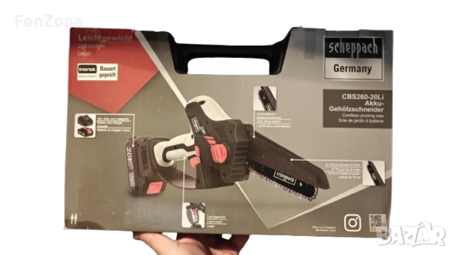 Акумулаторен трион за рязане на клони Scheppach,12м гаранция, снимка 5 - Градинска техника - 54049940