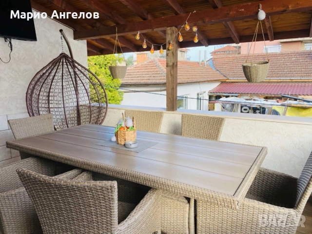 Градинска мебел ратан маса и столове почти нови, снимка 5 - Градински мебели, декорация  - 54180707