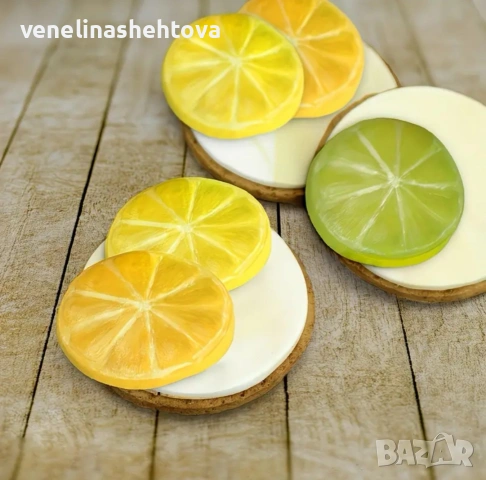 Лимон парче резен силиконов молд форма шоколад фондан за декорация на торта мъфини , снимка 3 - Форми - 54127019