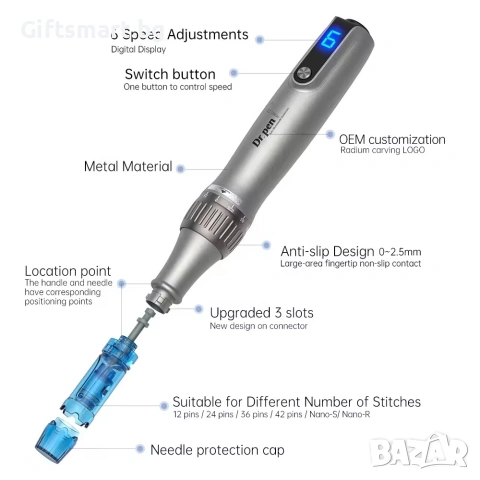 Dr. Pen Ultima M8S, Dermapen, Микронидлинг и подмладяване, 6 скорости, Лифтинг ефект, снимка 8 - Козметика за лице - 55048996