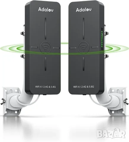 AdaLov CPE882 WiFi 6 безжичен мост 2.4/5.8 GHz – комплект 2 броя, Starlink