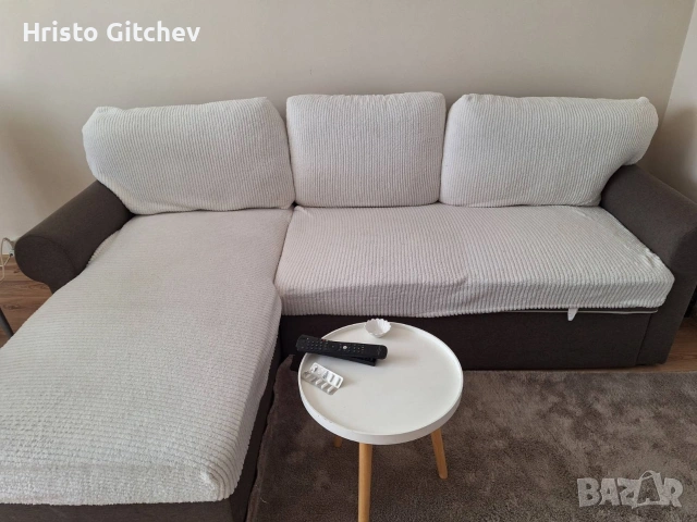 Диван дъл.2,10 шир.на седалките 0,75.См.площ1,40 См.ракла,продава се с белите калъвки!, снимка 6 - Дивани и мека мебел - 54583374