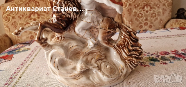 🔥 УНИКАЛНА ГОЛЯМА ПОРЦЕЛАНОВА СТАТУЕТКА – „ДАВИД САСУНСКИ“ 🔥, снимка 4 - Статуетки - 54174677