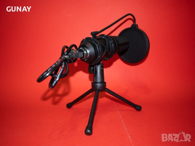 Sandberg Condenser USB Microphone 126-09 Кондензаторен Студиен Микрофон Стрийм Гейминг PC, снимка 6 - Микрофони - 55080759