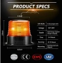 Соларна LED сигнална лампа маяк 18 диода 12/24V - оранжева, снимка 4