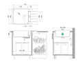 Черна кухненска мивка от гранит Копенхаген 780x500 SmartSpace Top 60, снимка 2
