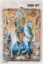 Икона Свети Мина на кон със светци 25/18 см - УНИКАТ, декупаж, снимка 1