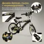Детски велосипед Batman Dark Knight 16” с помощни колела, стоманена рамка и спирачки – за деца 5+, снимка 1