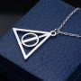 Колие с висулка Harry Potter Deathly Hallows (Даровете на Смъртта) – сребрист цвят 10070, снимка 3