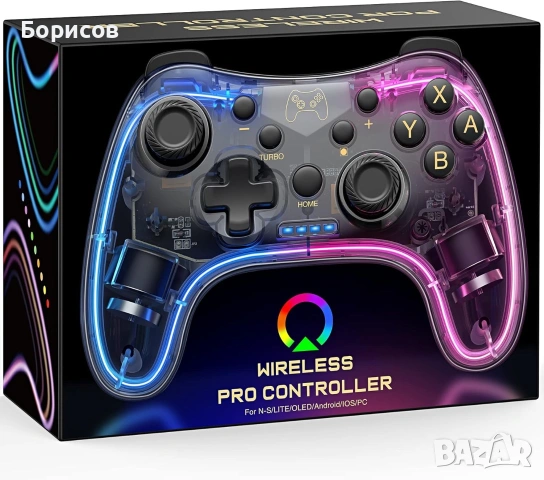 Безжичен геймпад Xtrike Me GP-52 с прозрачен корпус и RGB осветление, снимка 3 - Аксесоари - 55146068