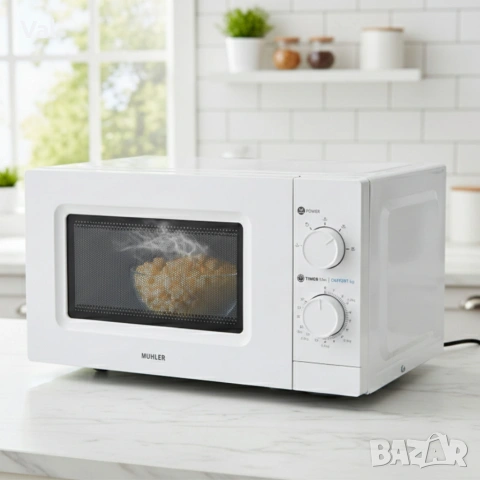 Микровълнова фурна MUHLER MO-5009 20L – 700W, механичен контрол, снимка 7 - Микровълнови - 54746100