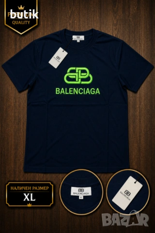 Balenciaga тъмносиня мъжка тениска – XL