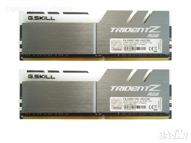 Комплект RAM Памет Trident Z RGB 16GB (2x8GB) DDR4 3200MHz F4-3200C16D-16GTZR, снимка 2 - RAM памет - 55215834