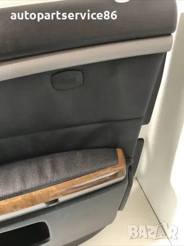 Тапицерия на предна дясна врата черна кожа за BMW E65 740D (2004), снимка 3 - Части - 55375721