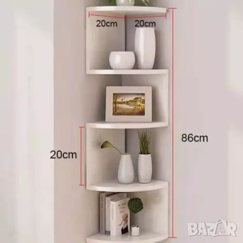 Ъглова стенна етажерка. 