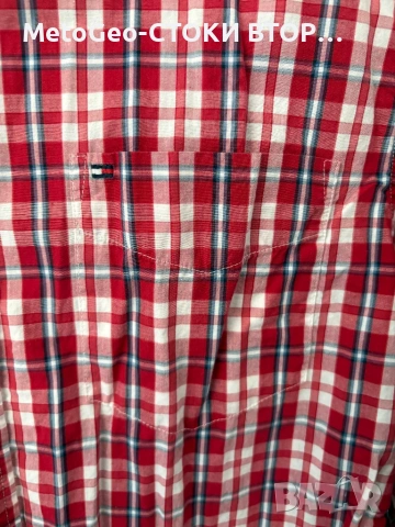 Оригинална мъжка риза Tommy Hilfiger – Custom Fit, Размер L, Каре, снимка 3 - Ризи - 54426048
