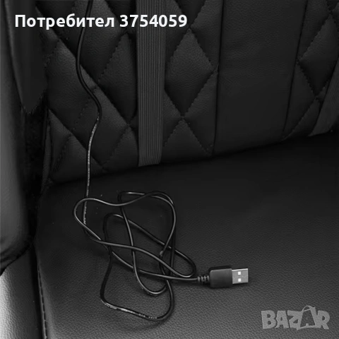 Геймърски стол с прибираща се подложка за крака и функция за масаж - черен, снимка 12 - Столове - 55185032