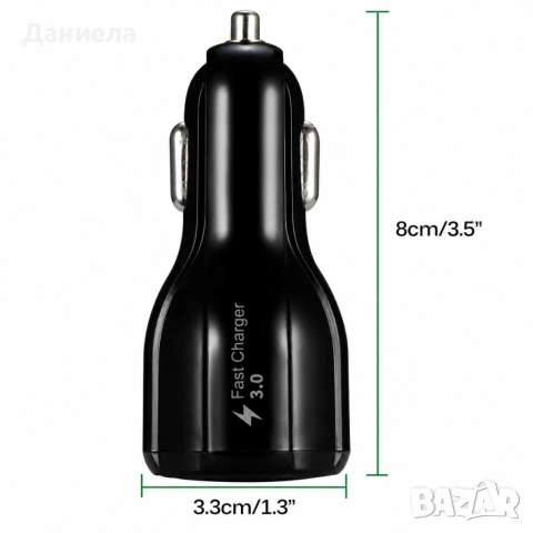 Автомобилно зарядно Quick Charge 3.0 с 2 USB порта , снимка 4 - Аксесоари и консумативи - 54974376