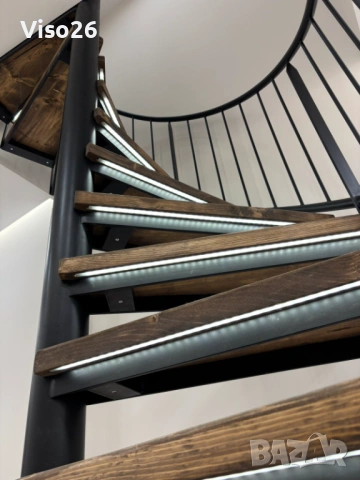 Вътрешна вита стълба с LED осветление, снимка 3 - Монтажи - 54202784