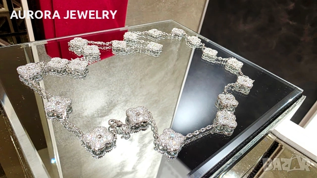 Van Cleef & Arpels VCA 20 Motifs Silver Diamonds Vintage Alhambra Long Clover Дамско Колие