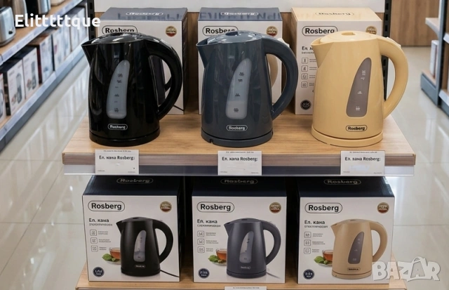 Електрическа кана Rosberg, 2200W, 1.7л., 2 ГОДИНИ ГАРАНЦИЯ