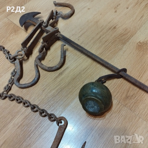 стар кантар с куки , снимка 2 - Антикварни и старинни предмети - 54005216