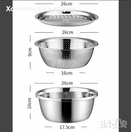 Неръждаема купа с ренде и гевгир 3в1, снимка 8 - Съдове за готвене - 54356787