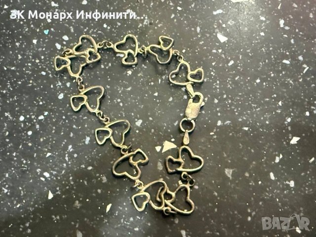 Сребърна гривна, снимка 2 - Гривни - 54731146