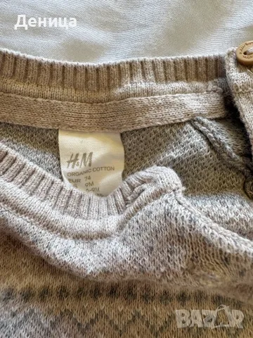 Лот от 2 бр. бебешки плетени / рипсени гащеризони на H&M от органичен памук, снимка 6 - Бебешки гащеризони - 55689522