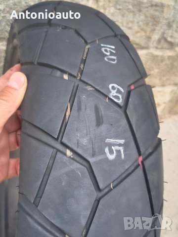 160 60 15 BRIDGESTONE BATTLAX ADVENTURECROSS TOURer AX41T 67H гума скутер гуми мото, снимка 4 - Гуми и джанти - 55163057