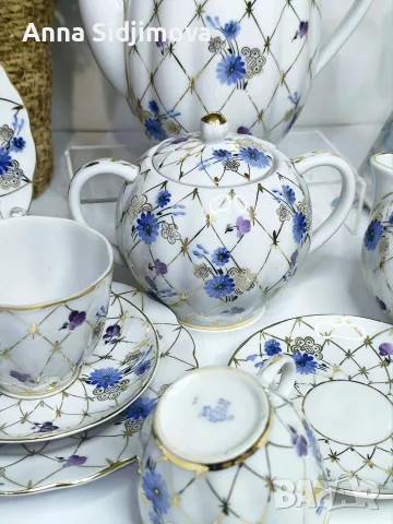 Руски порцелан ЛФЗ сервиз за кафе , снимка 6 - Сервизи - 55306949