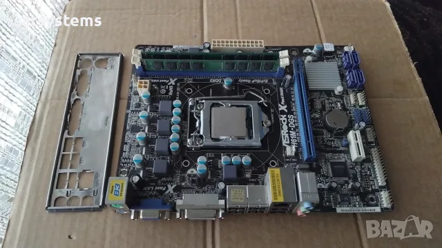 Дънна платка ASRock H61M-DGS Socket LGA1155 CPU+FAN+RAM, снимка 2 - Дънни платки - 55341718