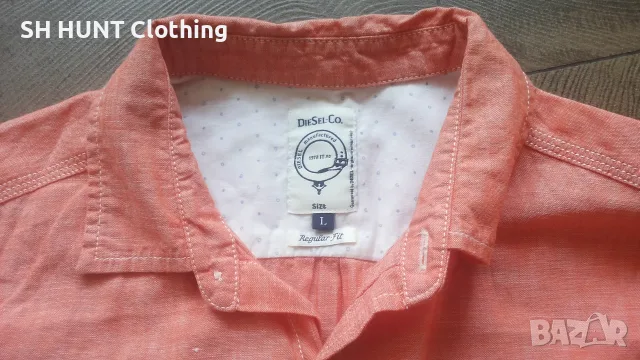 DIESEL Regilar Fit Coton Shirt Размер L мъжка памучна риза 9-69, снимка 11 - Ризи - 55494133