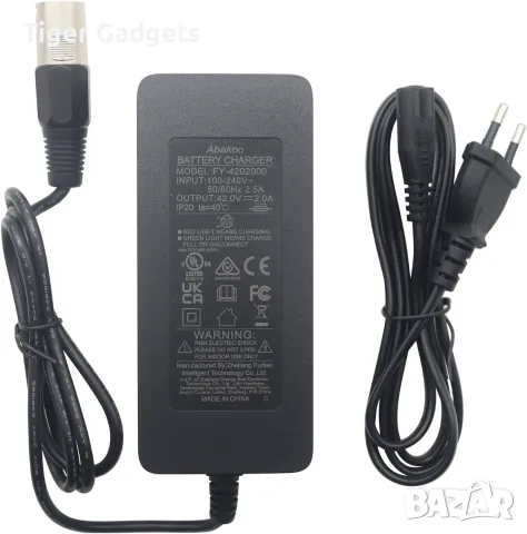 Зарядно за електрически велосипед Abakoo FY-4202000 42V 2A с 5-пинов XLR конектор за 36V батерии, снимка 3 - Друга електроника - 55665760