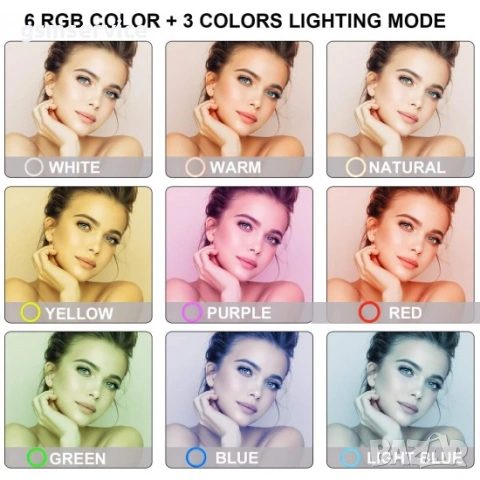 RGB ринг аз селфи Tik Tok Instagram, снимка 10 - Селфи стикове, аксесоари - 54719238