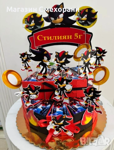 Картонена торта Соник