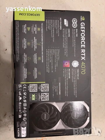 Кутия видеокарта VGA NVIDIA 4070 MSI, снимка 2 - Видеокарти - 54298657