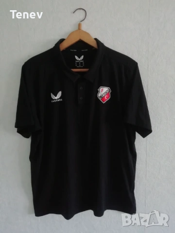 Utrecht Castore Polo оригинална черна мъжка тениска фланелка памучна Утрехт 2XL 