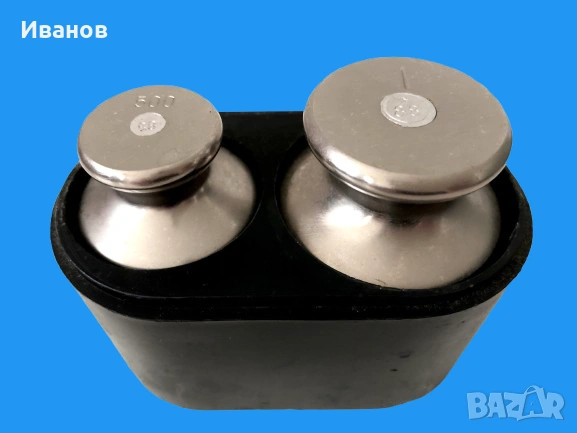 Комплект от две метални теглилки/тежести - 0.500гр. - 1000гр., снимка 2 - Антикварни и старинни предмети - 53982427