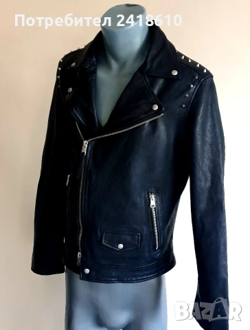 All Saints Crow Biker Leather Jacket Mens Size S ОРИГИНАЛ! Ест. кожа!, снимка 11 - Якета - 54249054