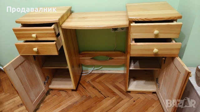Продавам дървена тоалетка с огледало, снимка 7 - Секции и витрини - 54858126